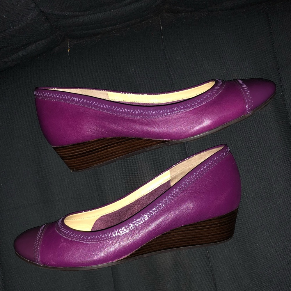 Magenta Fuschia Plum Cole Haan Nike leather wedges